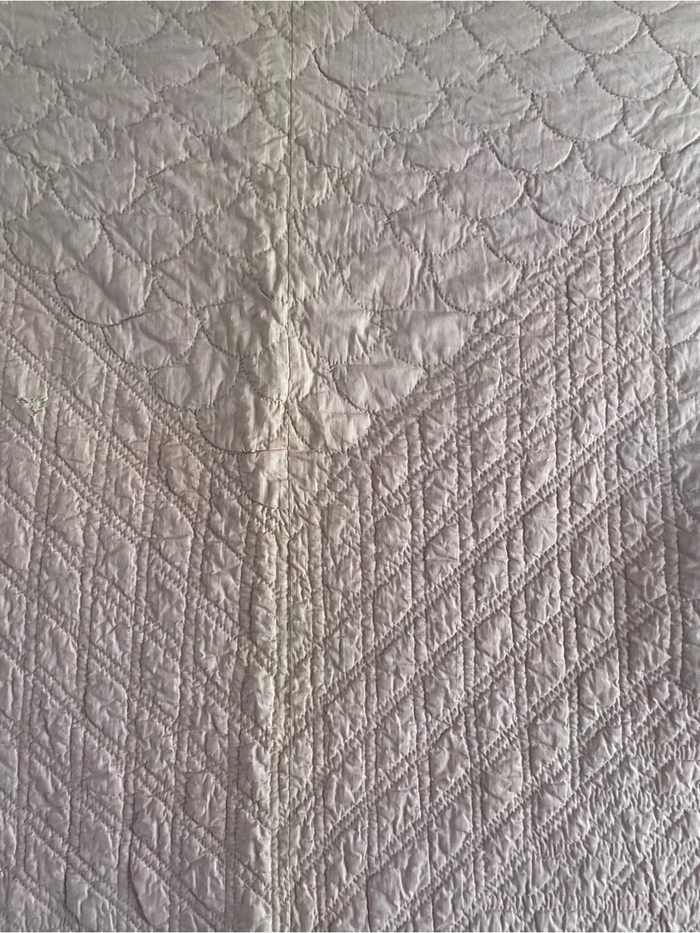 Vintage Lone Star Quilt 64x80 Feedsack  Patchwork Scalloped Edge